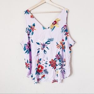 Old Navy | Lilac Floral Print Tank Top Size XXL